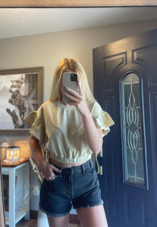 Ruffle Top (Beige)