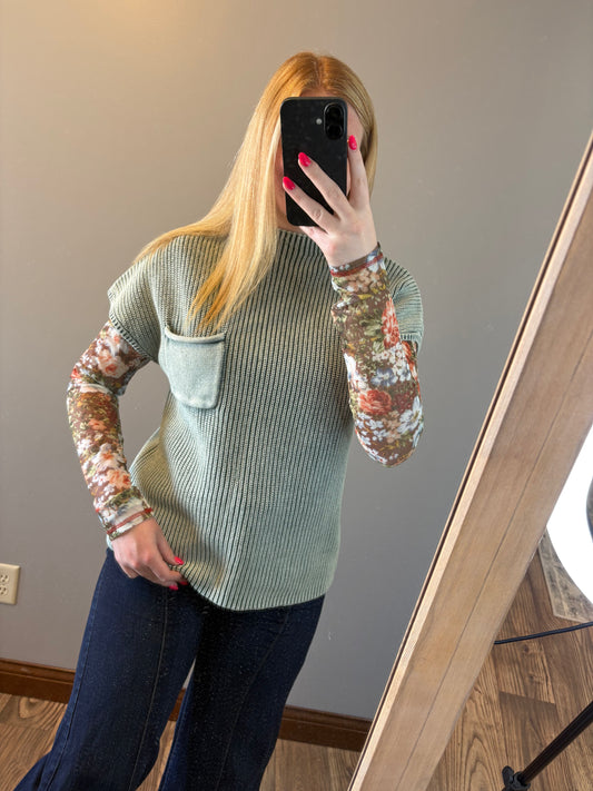 Flower Mesh Top